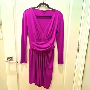Express long sleeve v-neck dress